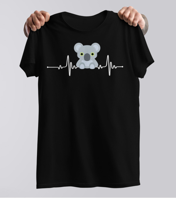 Heartbeat Love Koalas Iconic Symbol I Love Koalas T-Shirt