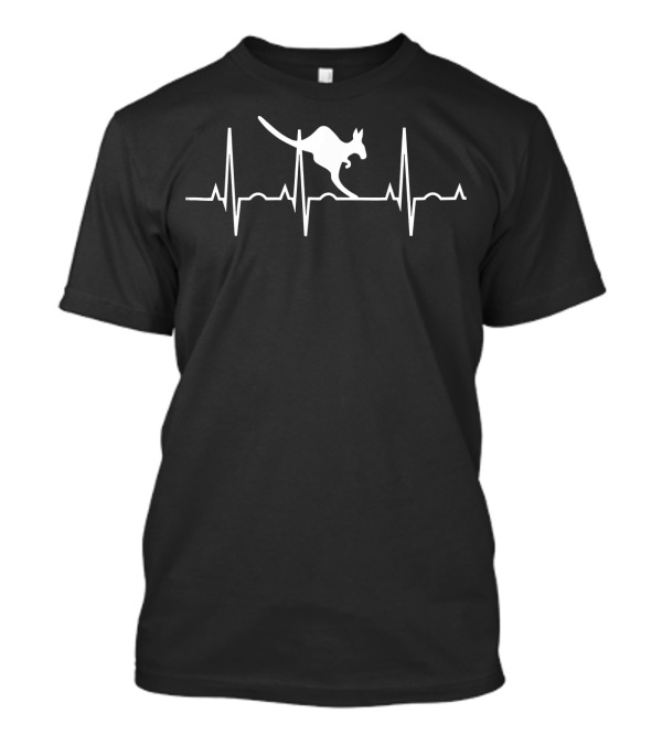 Kangaroo Heartbeat I Love Kangaroos T-Shirt