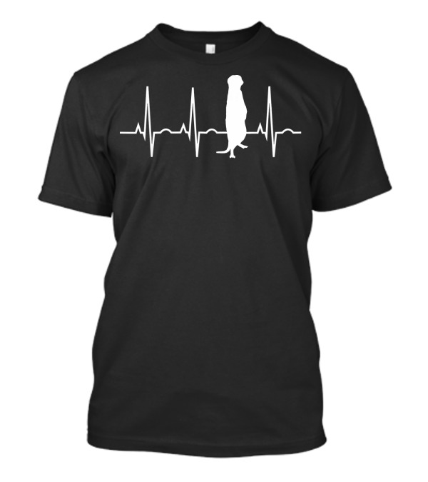 Meerkat Lover Heartbeat Outline T-Shirt