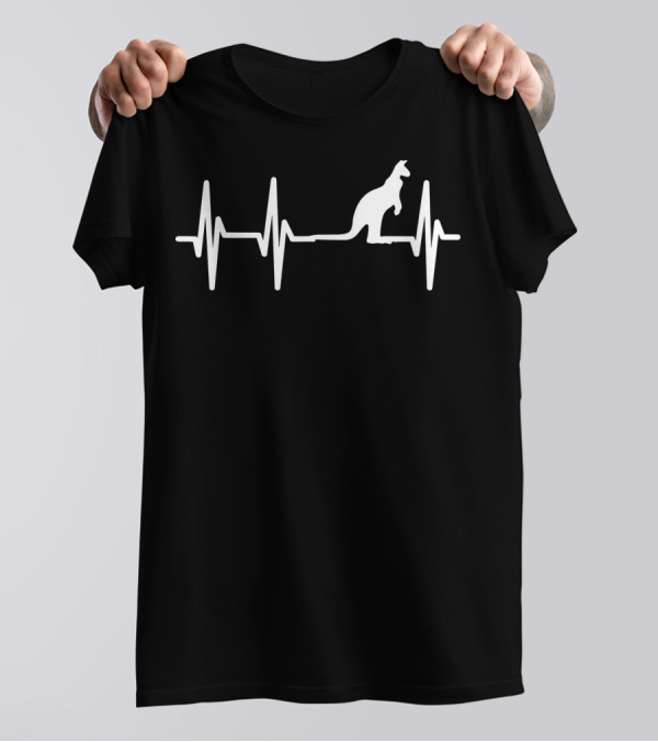 Kangaroo Heartbeat Lover Heartbeat Pulse Kangaroo T-Shirt