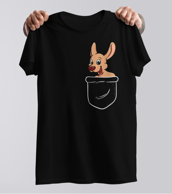 Kangaroo Pocket Australia Hopping Pouch Fun T-Shirt
