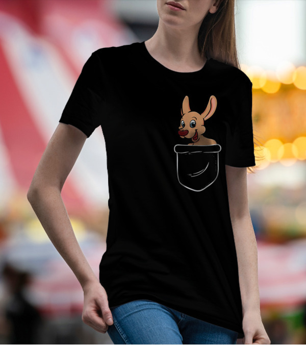 Kangaroo Pocket Australia Hopping Pouch Fun T-Shirt