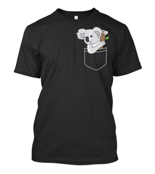 Koala In My Pocket Cute Animal Lover With Eucalyptus Branch T-Shirt