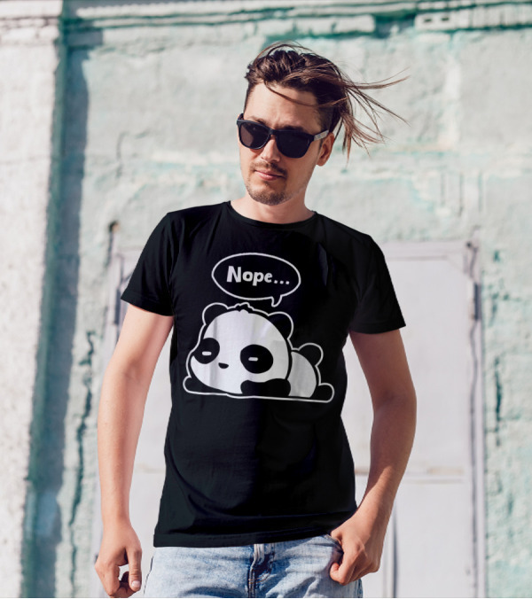 Lazy Panda Nope Speech Bubble Nap Time T-Shirt