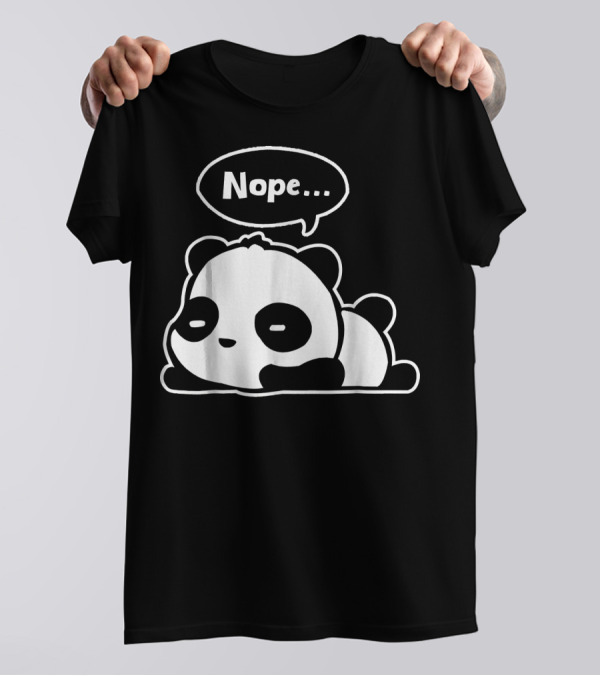 Lazy Panda Nope Speech Bubble Nap Time T-Shirt