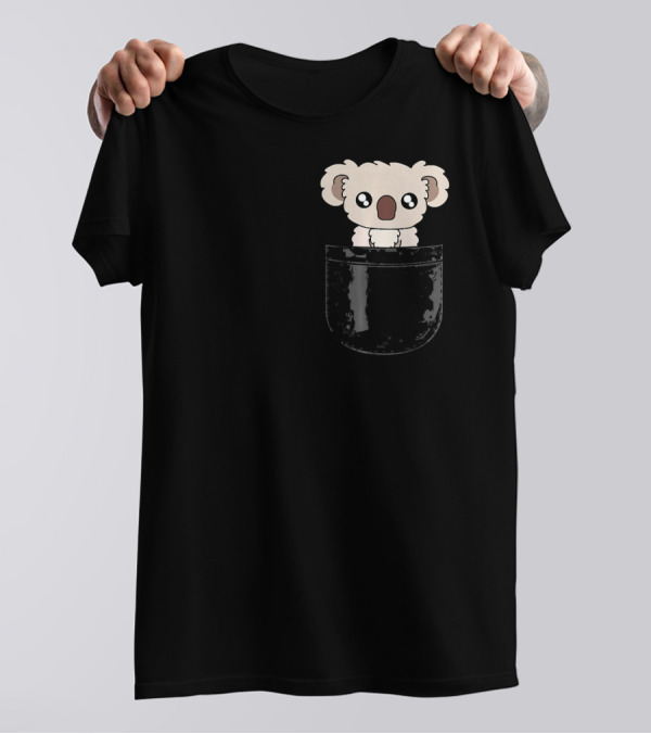 Koala In Pocket Adorable Funny Animal Lover T-Shirt