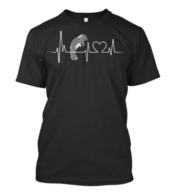 Manatee Heartbeat Mandala Pattern Heart Shape T-Shirt
