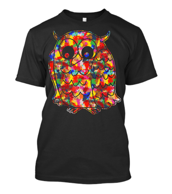 Colorful Cute Owl Pattern Owl T-Shirt