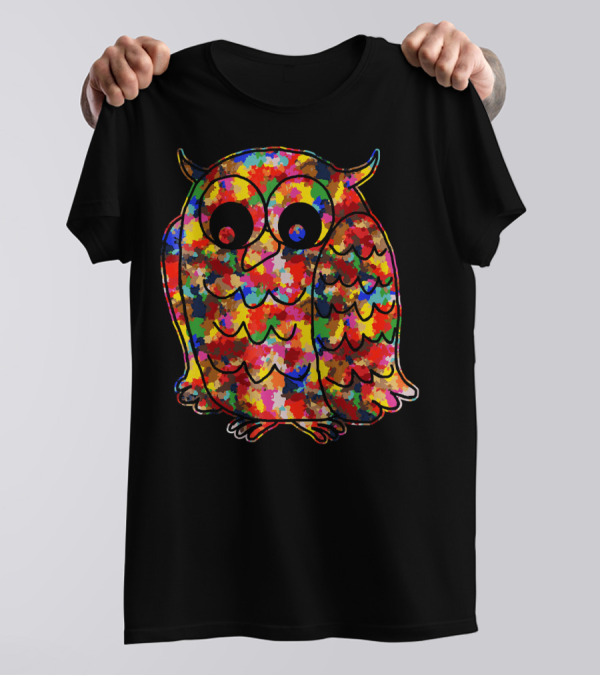 Colorful Cute Owl Pattern Owl T-Shirt