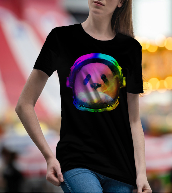 Panda Astronaut Rainbow Cool Space Galaxy T-Shirt