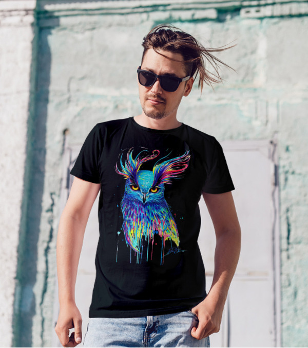 Owl Lover Rainbow Ornit Vibrant Colorful Owl T-Shirt