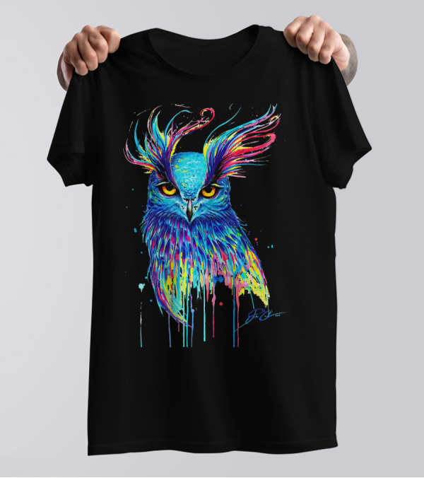 Owl Lover Rainbow Ornit Vibrant Colorful Owl T-Shirt