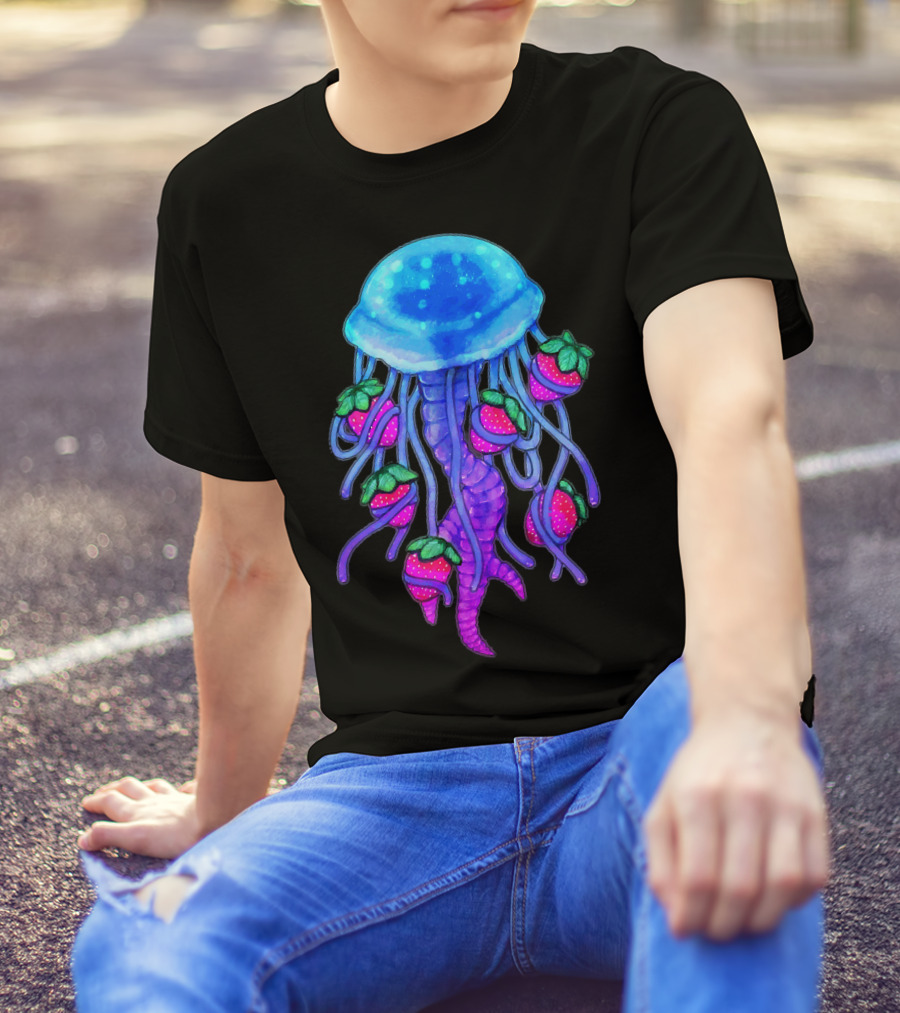 Pastel Gothic Strawberry Jellyfish Monster T-Shirt