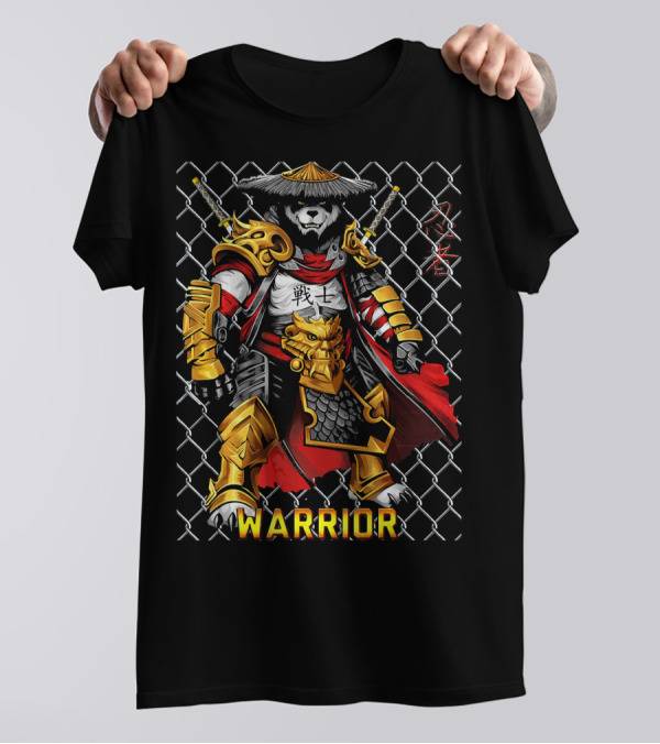 PANDA Warrior Samurai Cage Fight Armor T-Shirt