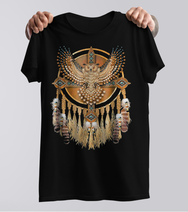 Native American Owl Feather Dreamcatcher T-Shirt