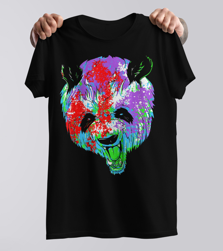 Panda Lover Vibrant Colors Funny Panda T-Shirt