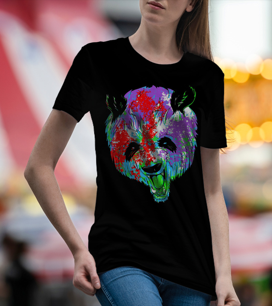 Panda Lover Vibrant Colors Funny Panda T-Shirt