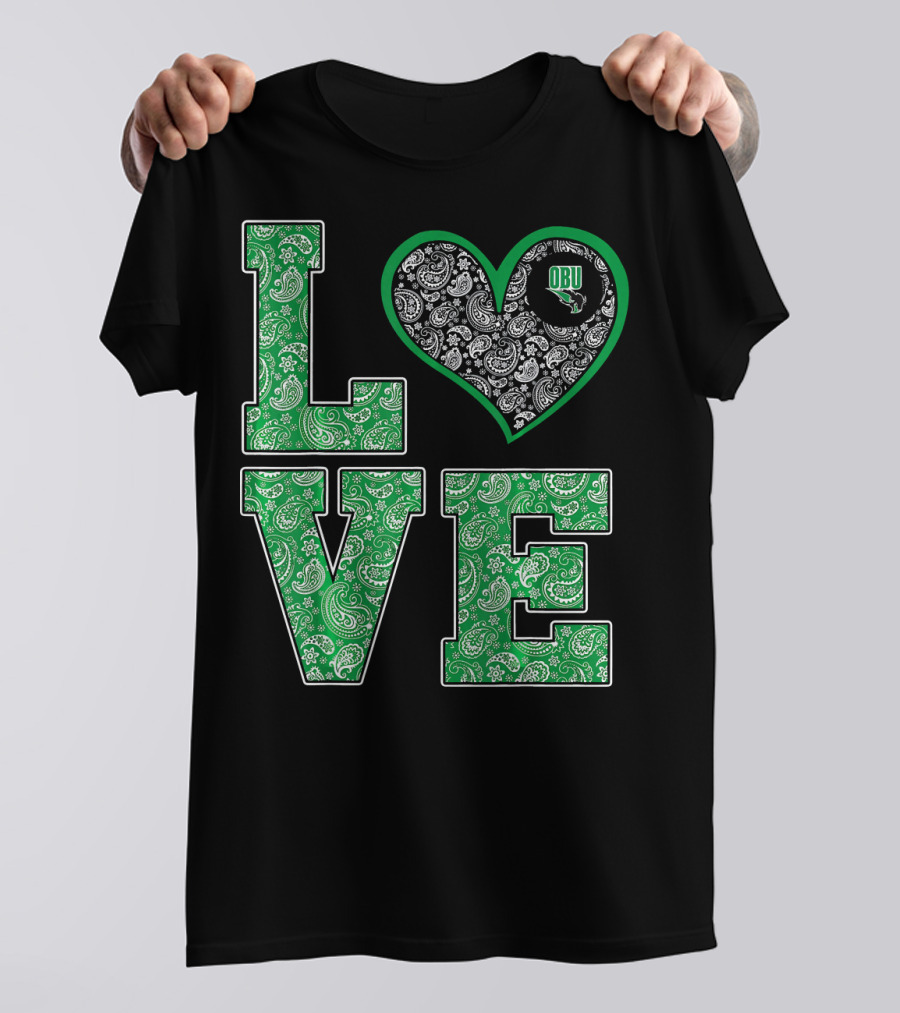 OBU Bison Paisley LOVE Heart T-Shirt