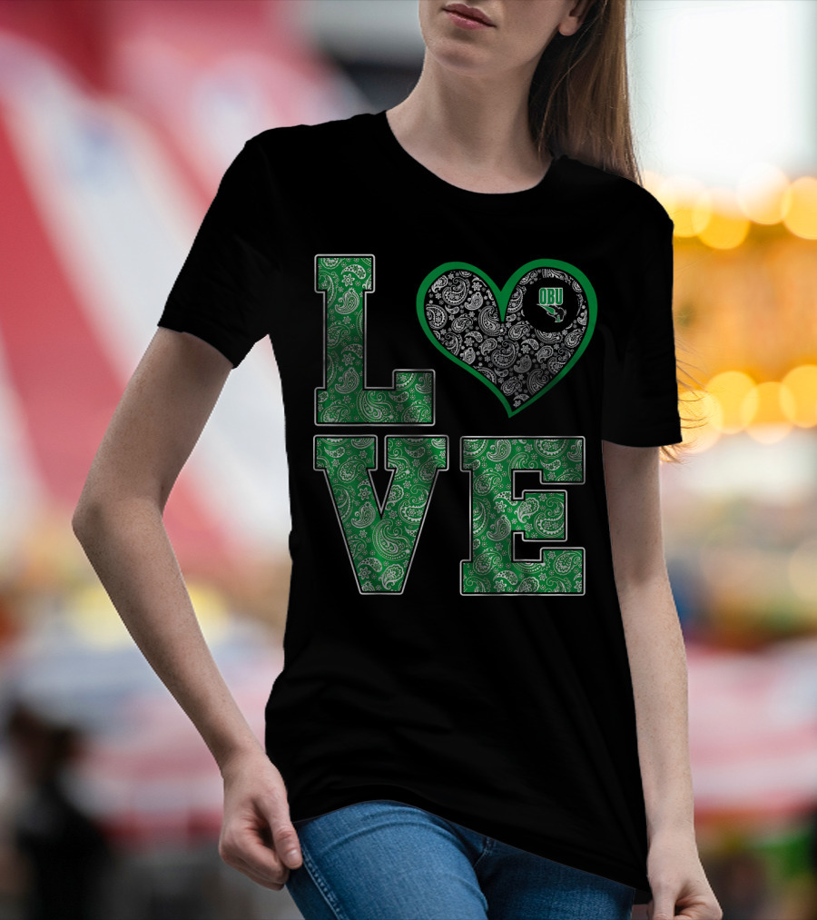 OBU Bison Paisley LOVE Heart T-Shirt