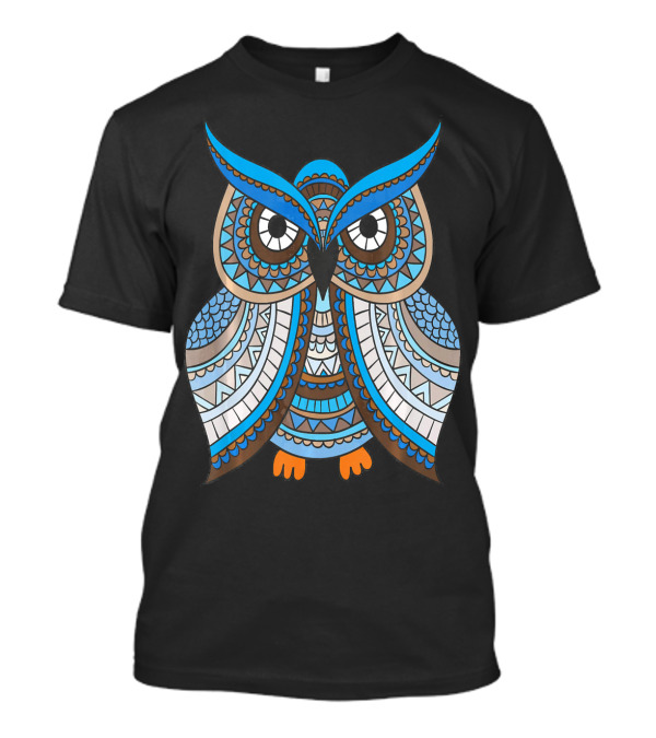 Ornamental Owl Mandala Intricate Pattern With Geometric Shapes T-Shirt