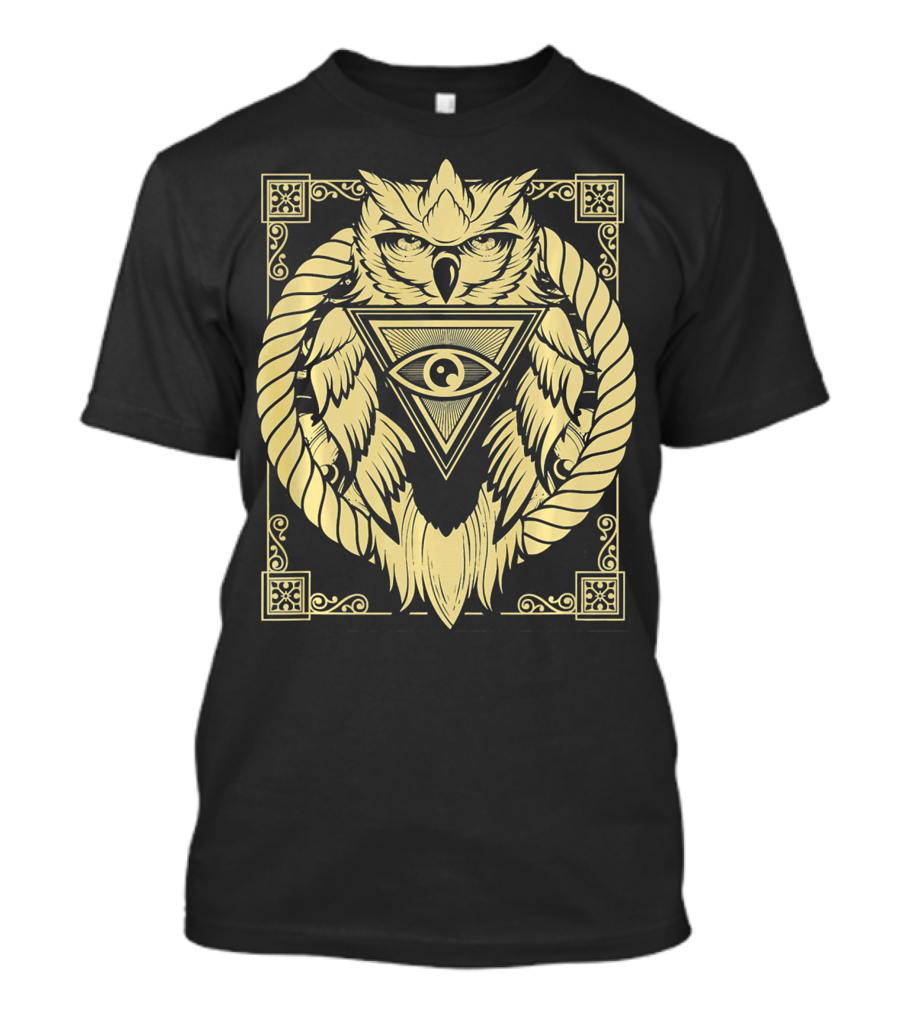 Owl Pyramid Secret Illuminati Eye Symbol Tattoo T-Shirt