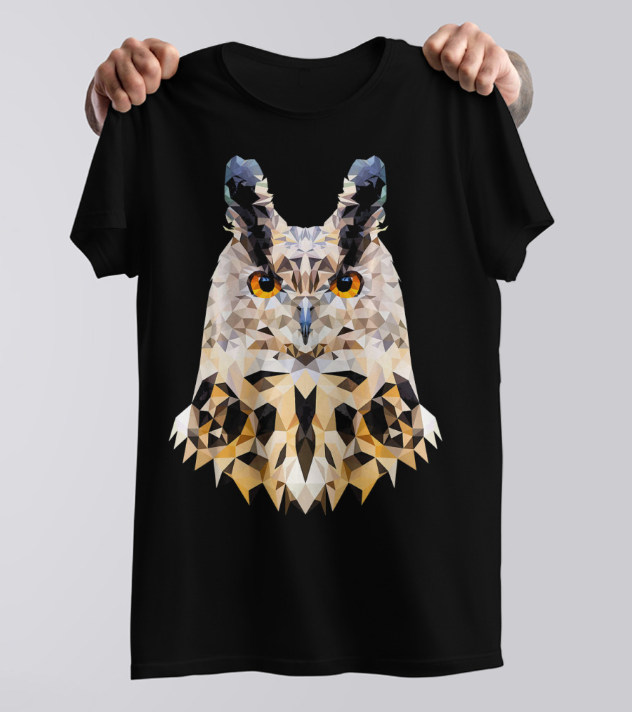 Owls Proud Owl Polygon Style WPAP Geometric T-Shirt