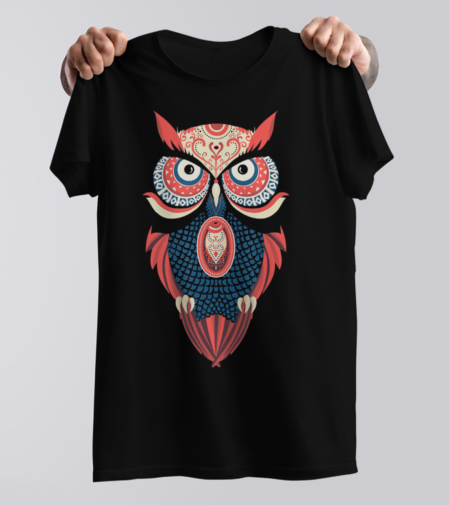 Mandalas And Tribal Detail Owl T-Shirt