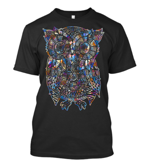 Colorful Geometric Owl T-Shirt