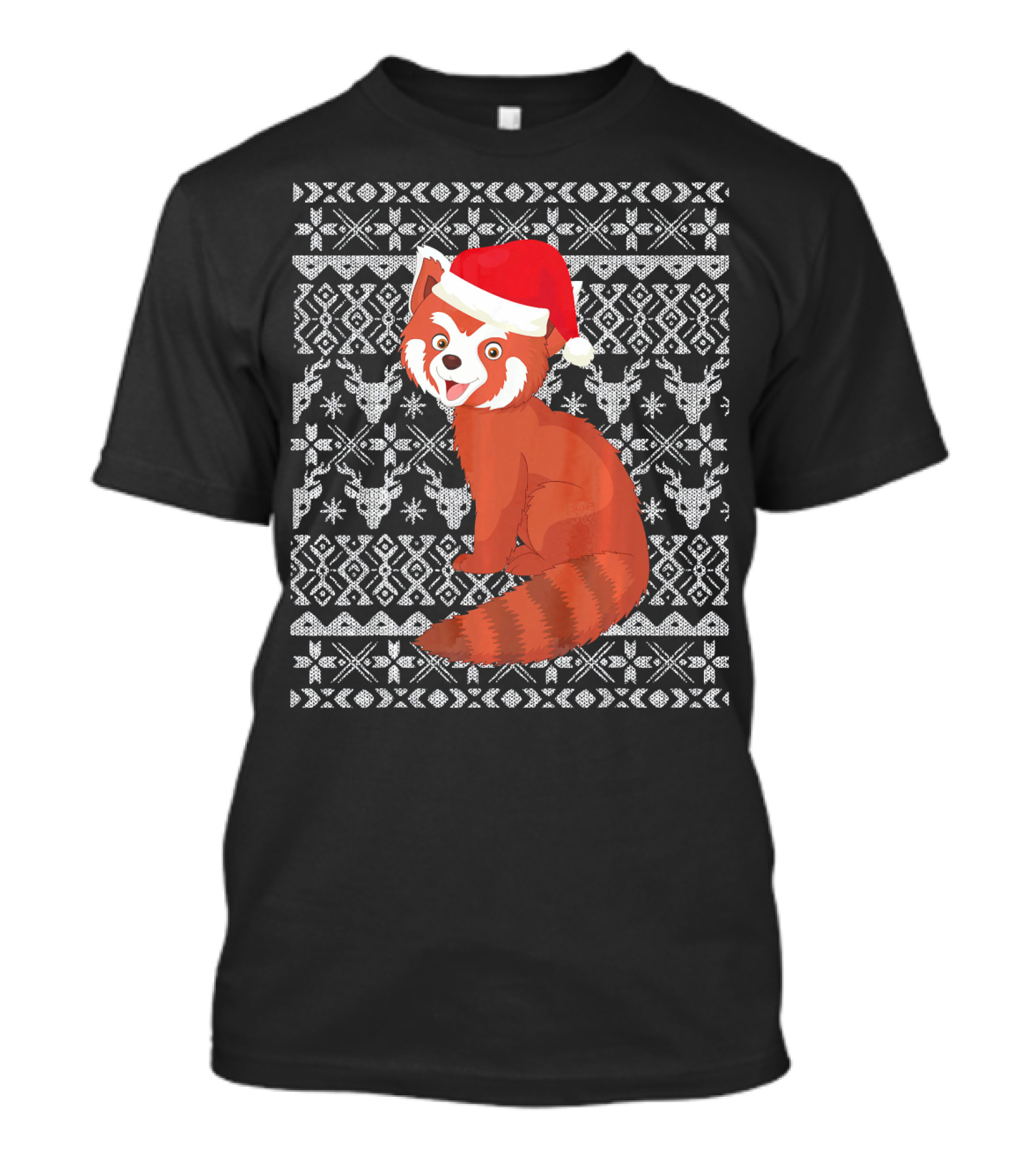 Red Panda Santa Hat Christmas T-Shirt