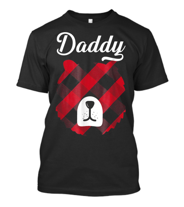 Daddy Bear Red Plaid Buffalo Print T-Shirt