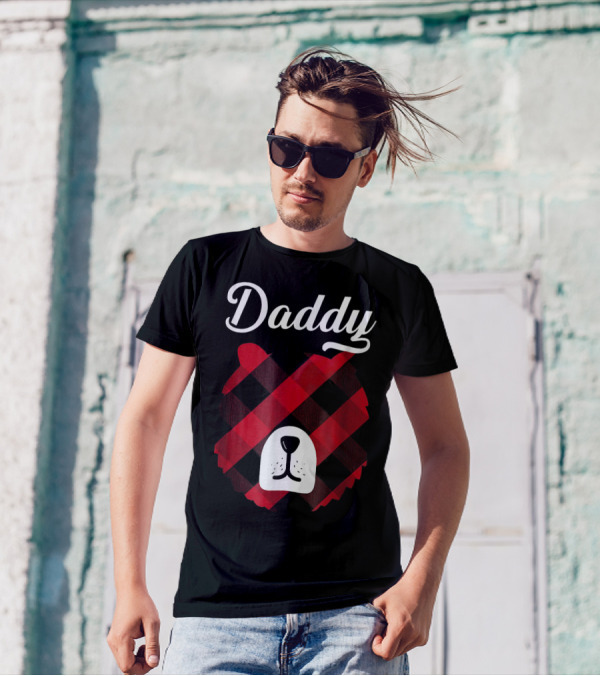 Daddy Bear Red Plaid Buffalo Print T-Shirt