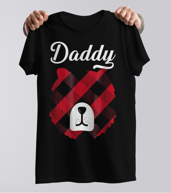 Daddy Bear Red Plaid Buffalo Print T-Shirt
