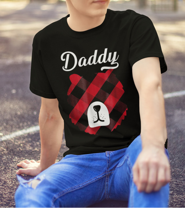 Daddy Bear Red Plaid Buffalo Print T-Shirt