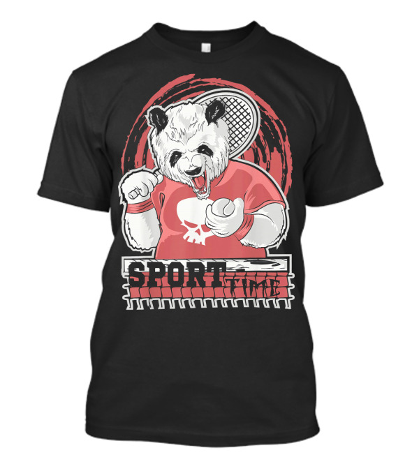 SPORT TIME Panda Tennis Skull T-Shirt