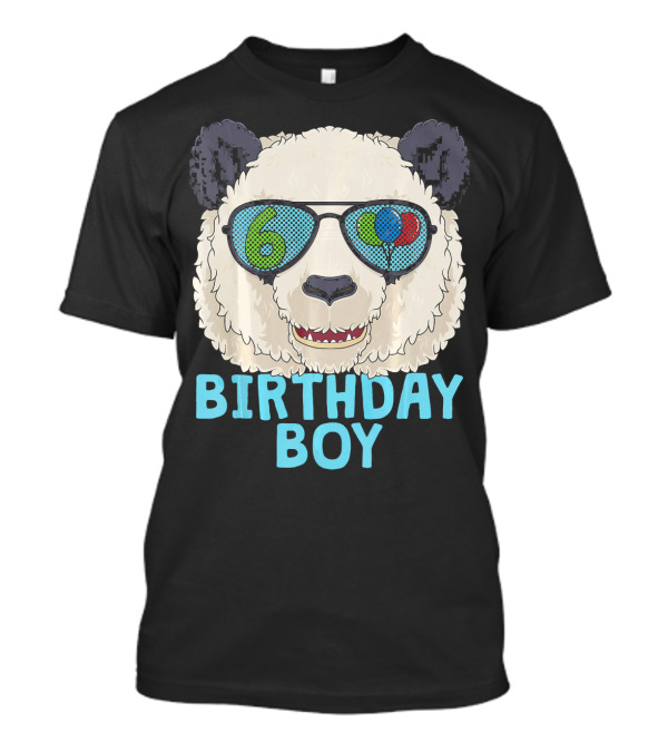 Birthday Boy Panda Sunglasses 6th Year T-Shirt