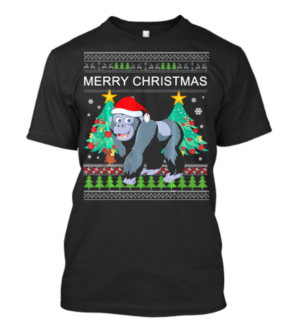 Merry Christmas Gorilla Funny Ugly Christmas T-Shirt
