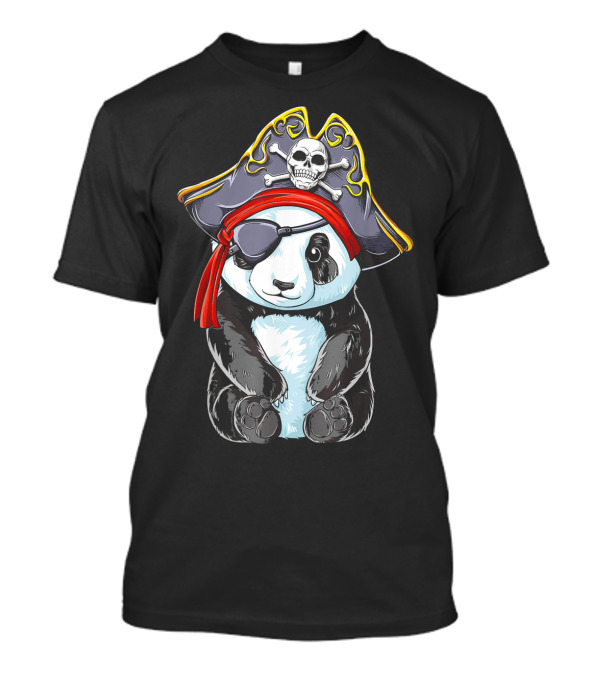 Panda Pirate With Skull Hat And Eyepatch T-Shirt