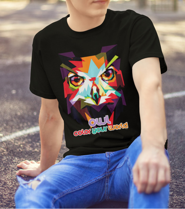 Owl Color Your World Colorful Owl T-Shirt