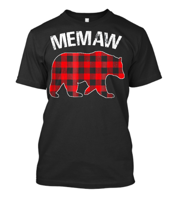 Memaw Red Plaid Bear Buffalo T-Shirt