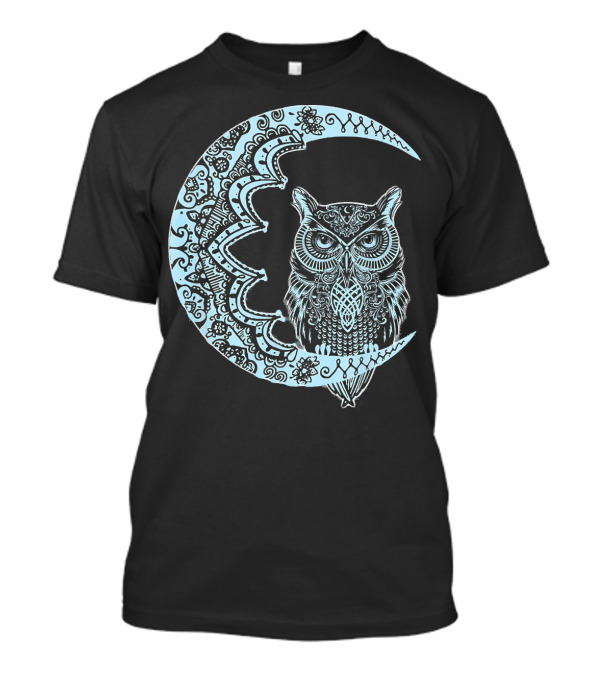 MIAPRINTSPRO Mandala Owl Moon Light T-Shirt