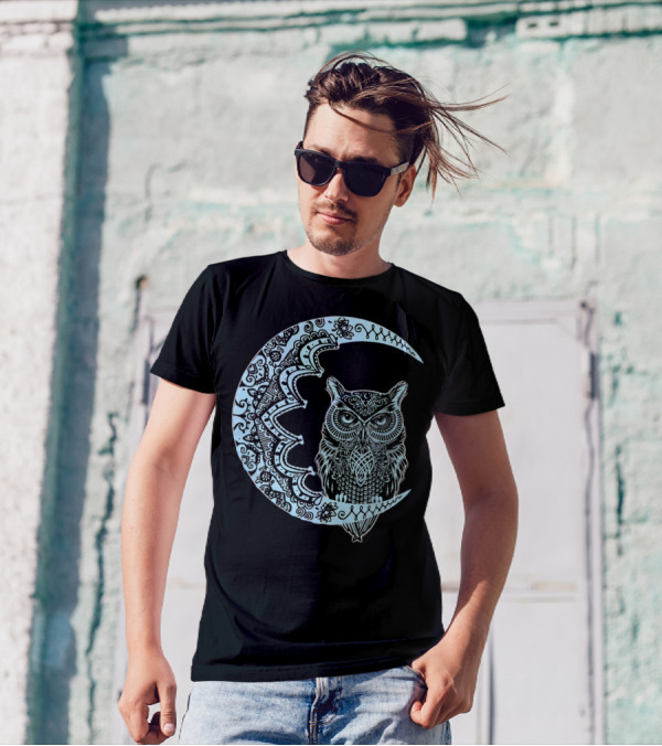MIAPRINTSPRO Mandala Owl Moon Light T-Shirt