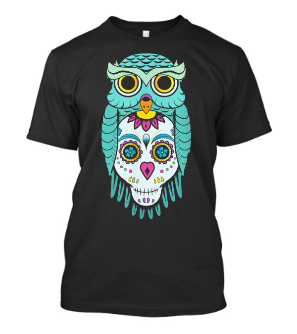 Owl Sugar Skull Dia De Los Muertos Day Of The Dead T-Shirt