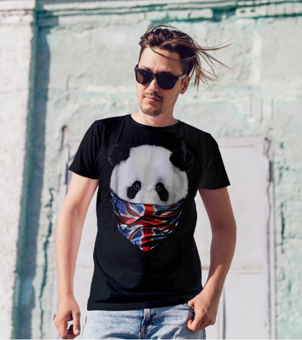 Patriot Giant Panda Union Jack Bandana T-Shirt