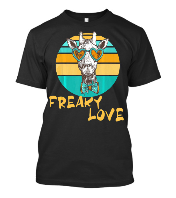 Original Giraffe Freaky Love Heart Sunglasses T-Shirt