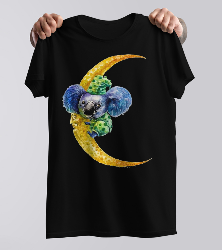 Moon Koala Crescent Moon Tees Cas T-Shirt