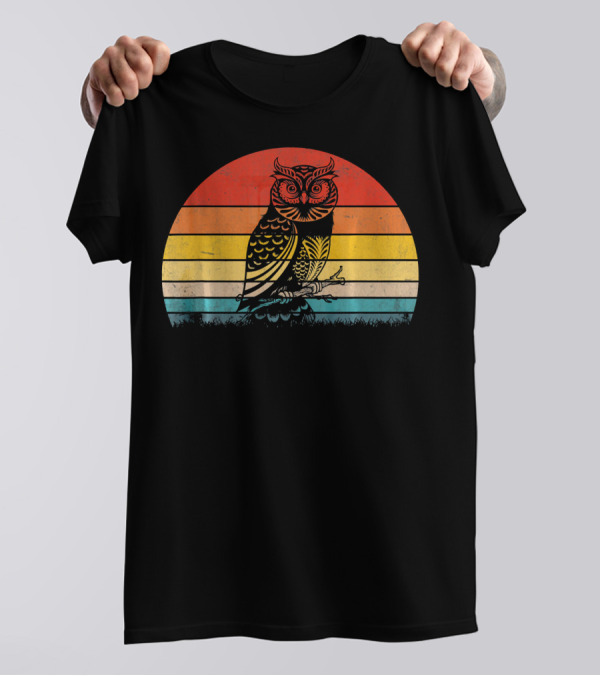 OWL Vintage Sunset Aesthetic For Adults T-Shirt