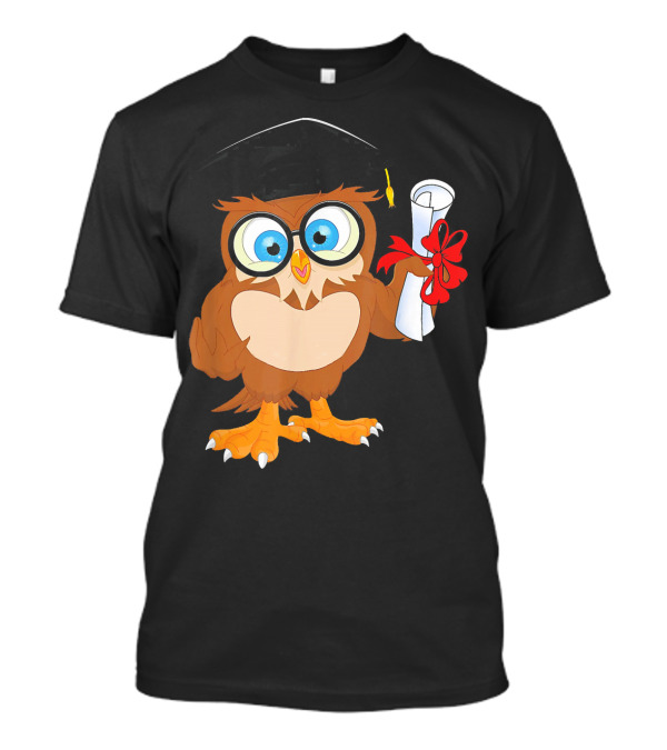 Owl Graduation Cap And Diploma Last Day T-Shirt