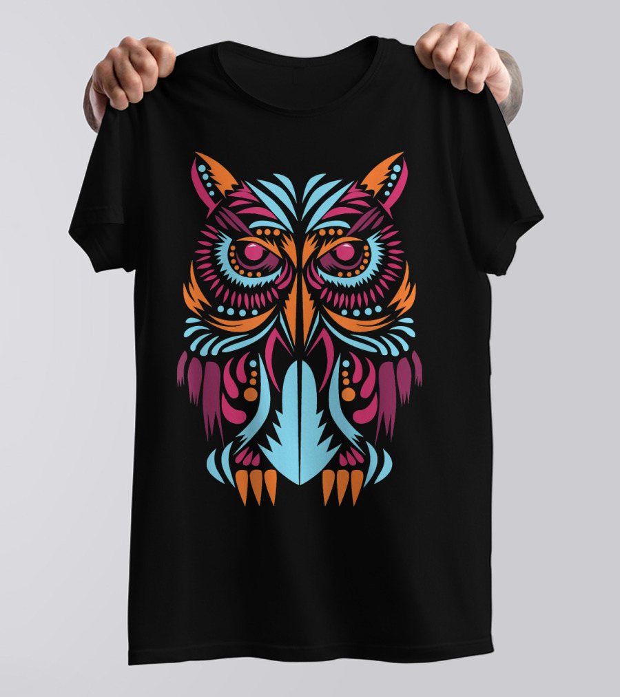Majestic Colorful Owl Bird T-Shirt