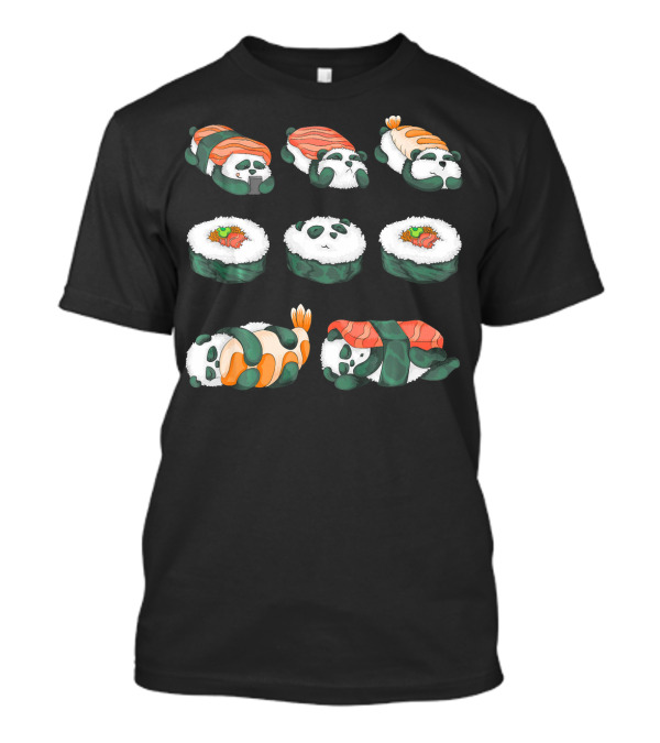 Panda Sushi Hug Maki Lover Cute Animal T-Shirt