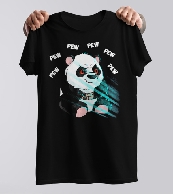 Pew Pew Panda Gamer Video Game Computer Plaw T-Shirt